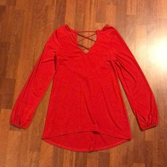 Red Express caged Blouse - Picture 6 of 10